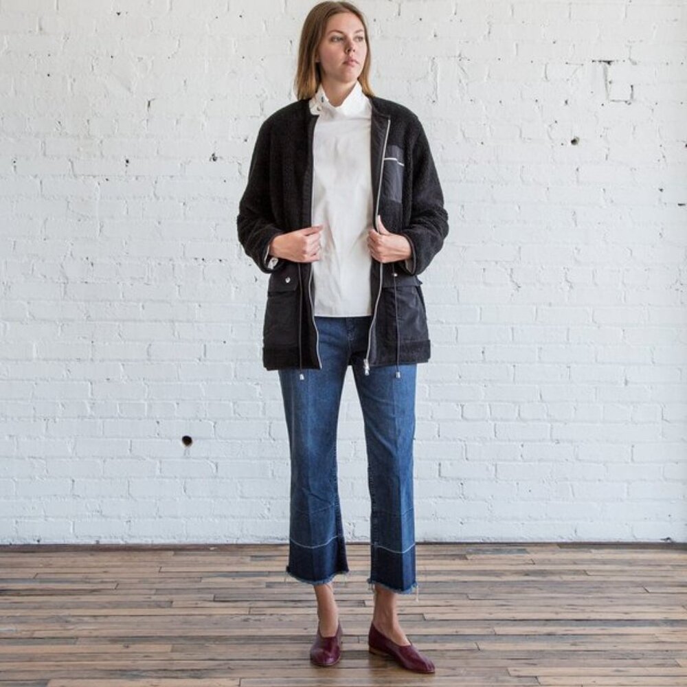 Nomi Black Women Sherpa Jacket size Small Black - Picture 13 of 14